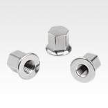 Stainless steel cap nuts with collar for Hygienic USIT® seal and shim washers