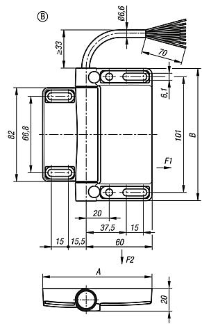 Security hinge switches, long version, Form B